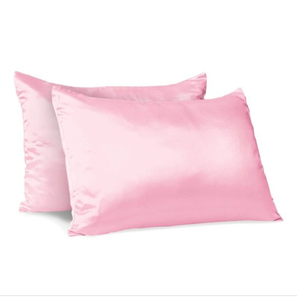 Morning Glamour - Standard/Queen 2 Pack Satin Pillowcases- PINK - Picture 3 of 4